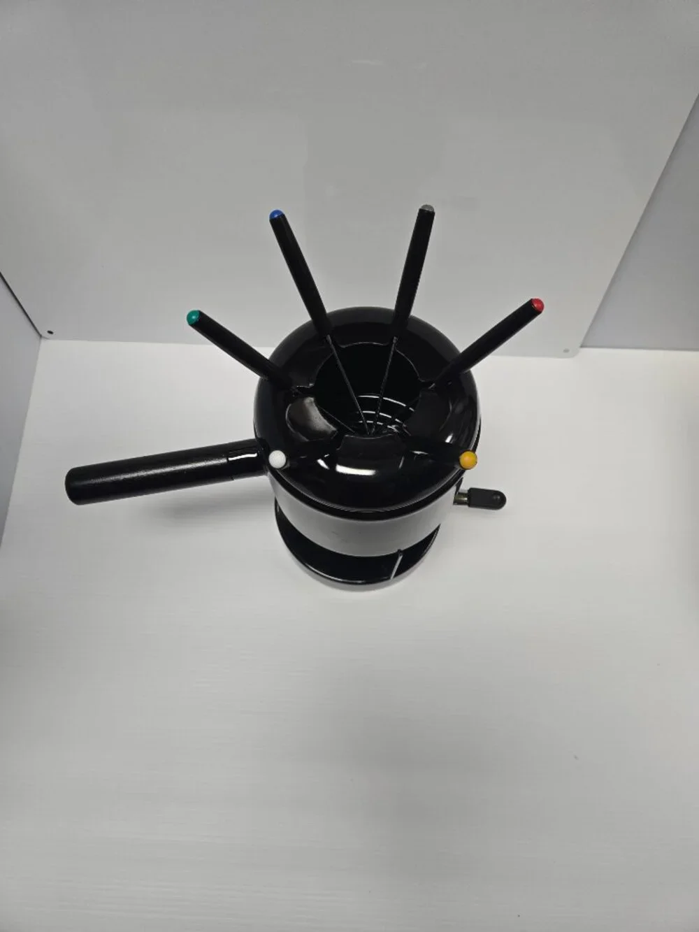 Roshco Porcelain Enamel Fondue Pot 10 Piece Set 58901BK